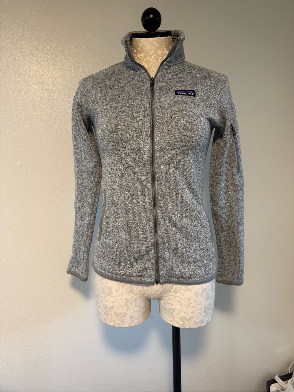 Patagonia Womens Better Sweater Jacket heather gray knit fleece Size XS Full Zip